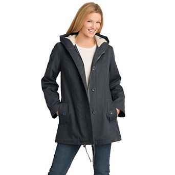 Woman Within Plus Size Sherpa-Lined Hooded Parka