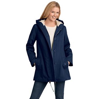 Woman Within Plus Size Sherpa-Lined Hooded Parka