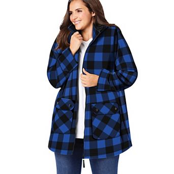 Woman Within Plus Size Hooded Fleece Coat