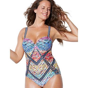 Swimsuits for All Women's Macrame Underwire One Piece Swimsuit