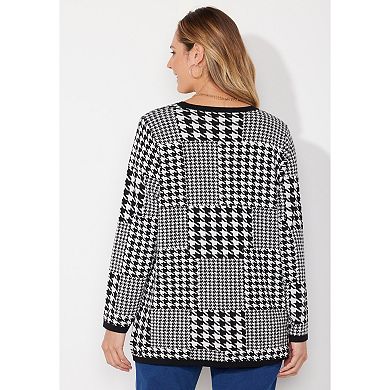 Catherines Women's Plus Size Liz&Me Patterned Pullover Sweater