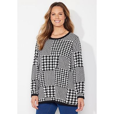 Catherines Women's Plus Size Liz&Me Patterned Pullover Sweater