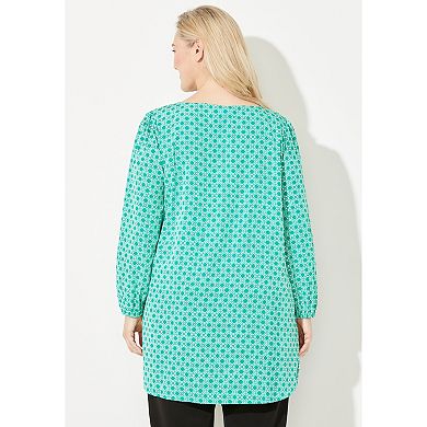 Catherines Women's Plus Size Liz&me Keyhole Top