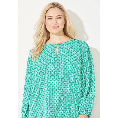 Catherines Women's Plus Size Liz&Me Keyhole Top
