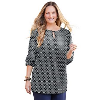Catherines Women's Plus Size Liz&me Keyhole Top