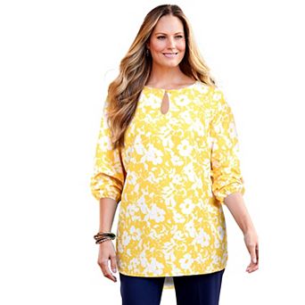 Catherines Women's Plus Size Liz&Me Keyhole Top
