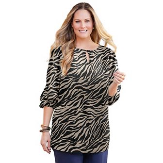 Catherines Women's Plus Size Liz&me Keyhole Top