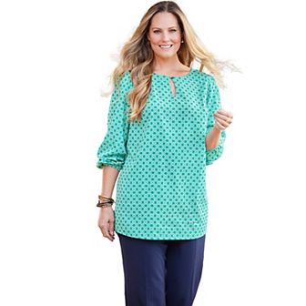 Catherines Women's Plus Size Liz&me Keyhole Top