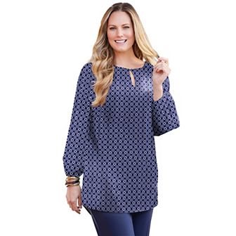 Catherines Women's Plus Size Liz&me Keyhole Top