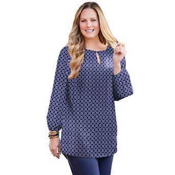 Catherines Women's Plus Size Liz&Me Keyhole Top