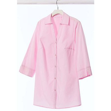 Woman Within Plus Size Perfect Three Quarter Sleeve Shirt