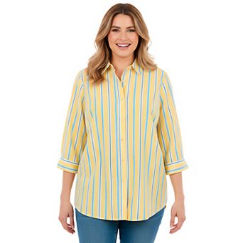 Woman Within Plus Size Perfect Three Quarter Sleeve Shirt