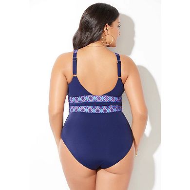 Swimsuits for All Women's High Neck Keyhole One Piece