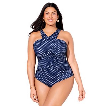 Swimsuits for All Women's High Neck Wrap One Piece Swimsuit