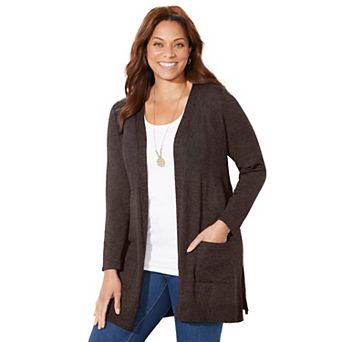 Catherines Women's Plus Size Marled Sweater Cardigan