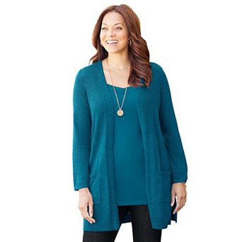 Catherines Women's Plus Size Marled Sweater Cardigan
