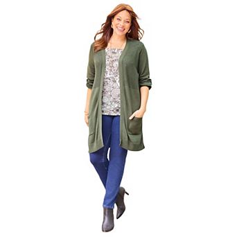 Catherines Women's Plus Size Marled Sweater Cardigan