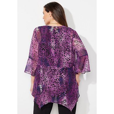 Catherines Women's Plus Size Seasonless Cascade wrap