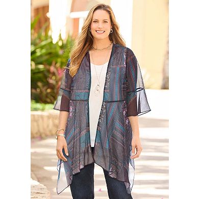 Catherines Women's Plus Size Seasonless Cascade wrap