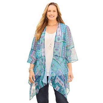 Catherines Women's Plus Size Seasonless Cascade wrap