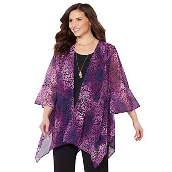 Catherines Women's Plus Size Seasonless Cascade wrap