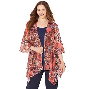 Catherines Women's Plus Size Seasonless Cascade wrap