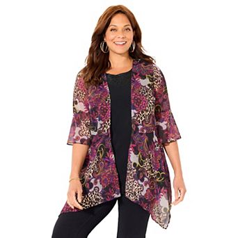 Catherines Women's Plus Size Seasonless Cascade wrap