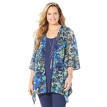 Catherines Women's Plus Size Seasonless Cascade wrap