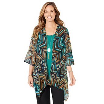 Catherines Women's Plus Size Seasonless Cascade wrap