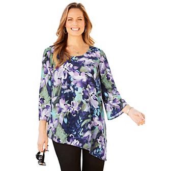 Catherines Women's Plus Size Petite Art-To-Wear Blouse