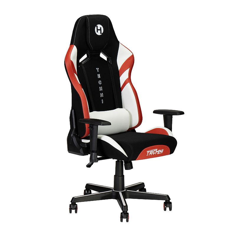 Echo Stain Resistant Fabric Gaming Chair with Adjustable Arms & Lumbar Support - Techni Sport