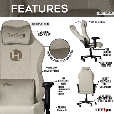 Techni Sport TSF65C Fabric Gaming Chair