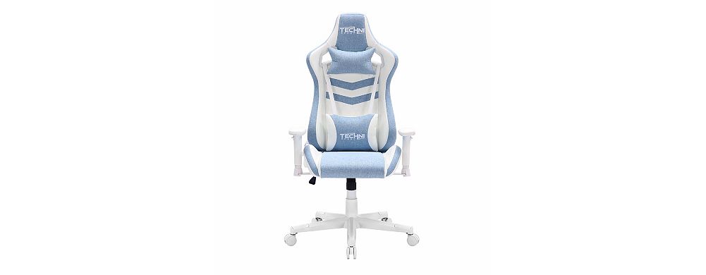 Techni Sport TS86 pastel gaming chair front view with cushions