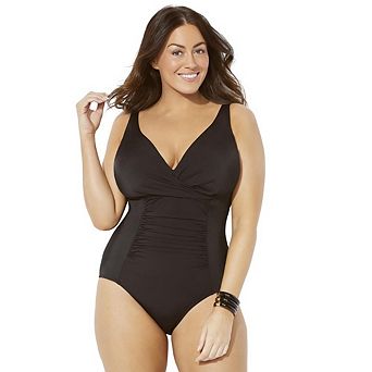 Swimsuits for All Women's Twist Ruched One Piece Swimsuit