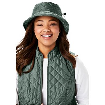 Woman Within Women's Plus Size Quilted Bucket Hat