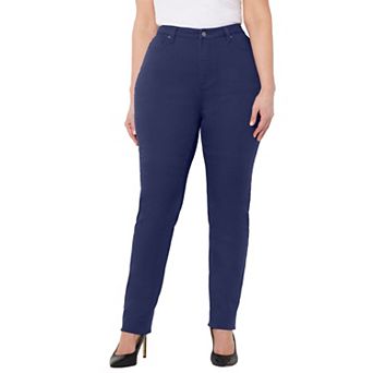 Catherines Women's Plus Size Petite Softluxe Sateen Stretch Curvy Pant