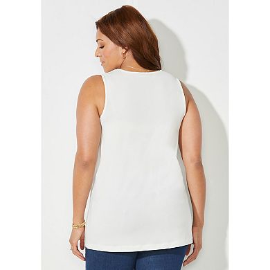 Catherines Women's Plus Size Petite Dream Drape Timeless Tank