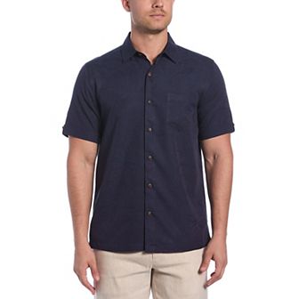 Men's Cubavera Short Sleeve Jacquard Button-Down Shirt