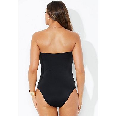 Swimsuits for All Women's Mesh Wrap Bandeau One Piece Swimsuit