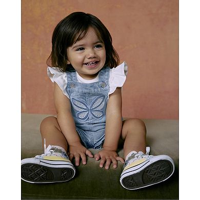 Baby & Toddler Girls Levi's® Crochet Butterfly Shortall & Ruffle Bodysuit 2-Piece Set