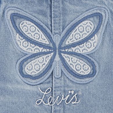 Baby & Toddler Girls Levi's® Crochet Butterfly Shortall & Ruffle Bodysuit 2-Piece Set