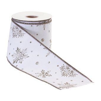 Melrose 2-Pack Winter Silver-Tone Snowflake Ribbon