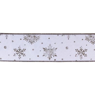 Melrose 2-Pack Winter Silver-Tone Snowflake Ribbon