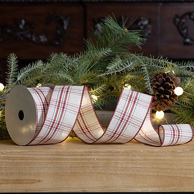 Melrose 2-Pack Plaid Holiday Wired Ribbon Set