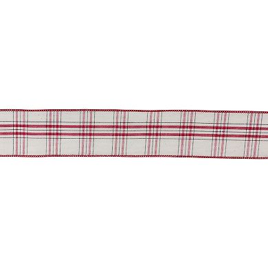 Melrose 2-Pack Plaid Holiday Wired Ribbon Set