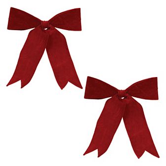 Melrose 2-Pack Red Wired Holiday Bow Set