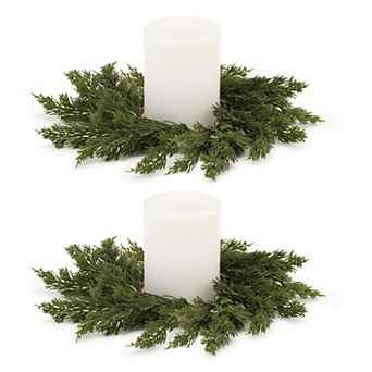 Melrose 2-Pack Pine Candle Ring Set