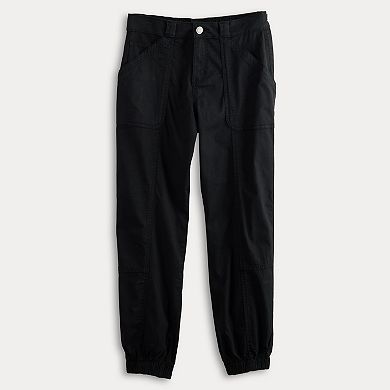 Juniors' SO® Mid Rise Curvy Utility Joggers
