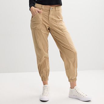 Juniors' SO® Mid Rise Utility Jogger Pants