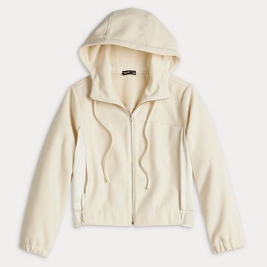 Petite Simply Vera Vera Wang Short Zip Front Hooded Jacket